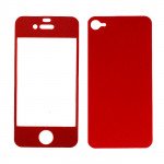 Wholesale iPhone 4 4S Front and Back Body Screen Protector (Red)